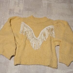 ASOS Mustard Sweater with Cream Fringe